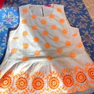 Lily Pulitzer, XL pleated top